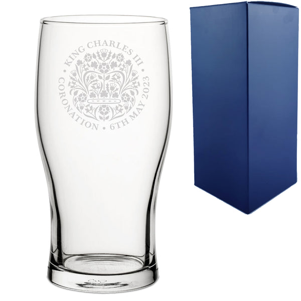 Engraved Commemorative Coronation of the King Pint Glass