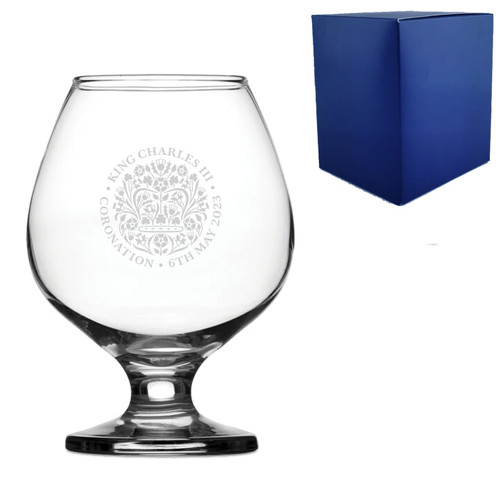 Engraved Commemorative Coronation of the King Brandy Cognac Glass - part of the  collection