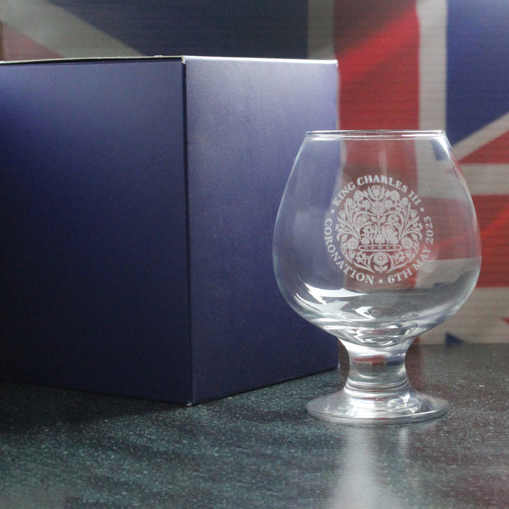 Engraved Commemorative Coronation of the King Brandy Cognac Glass - part of the  collection