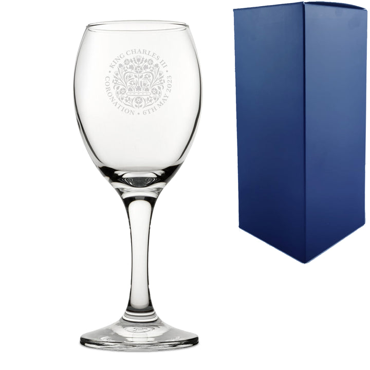 Engraved Commemorative Coronation of the King White Wine Glass - part of the  collection