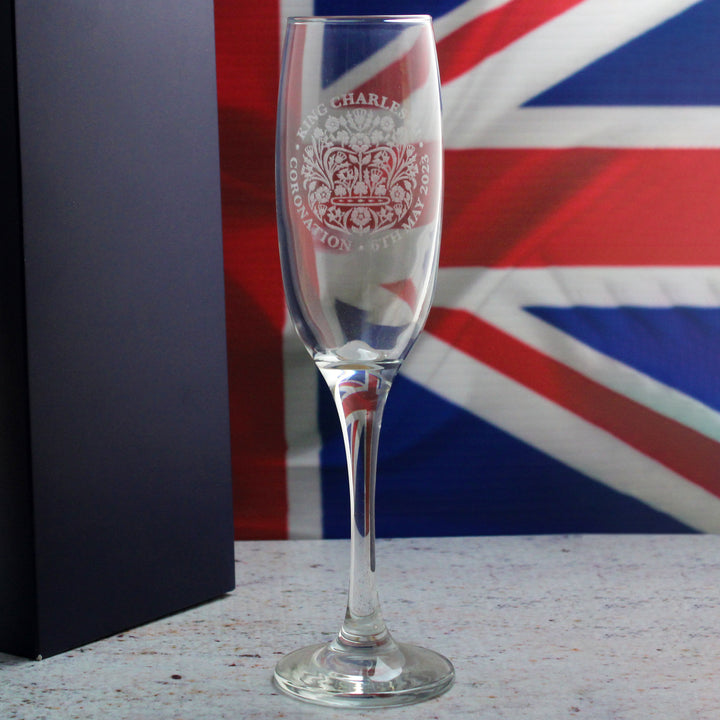 Engraved Commemorative Coronation of the King Champagne Flute - part of the  collection