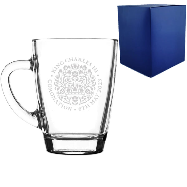 Engraved Commemorative Coronation of the King  Glass Mug - part of the  collection