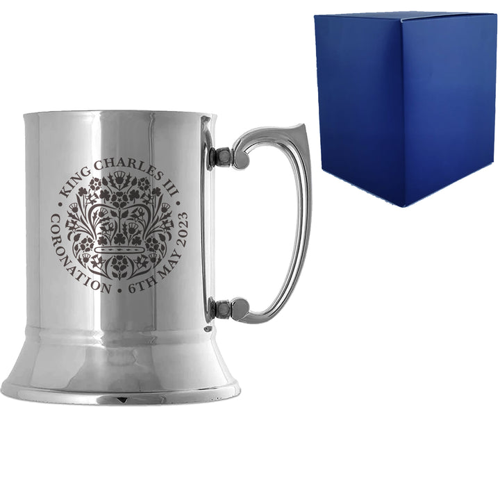 Engraved Commemorative Coronation of the King Stainless Steel Tankard - part of the  collection