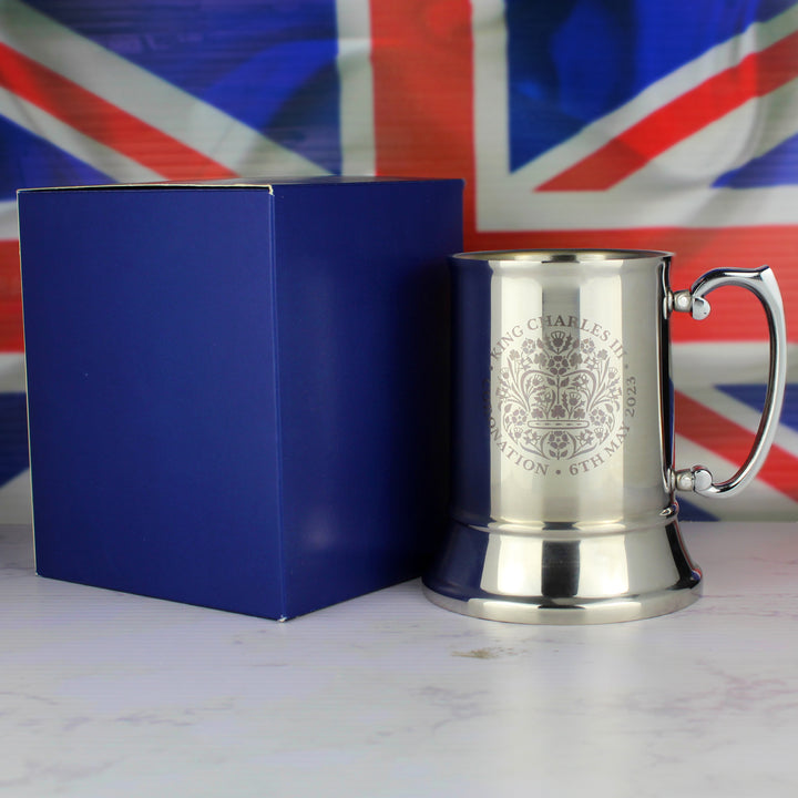 Engraved Commemorative Coronation of the King Stainless Steel Tankard - part of the  collection