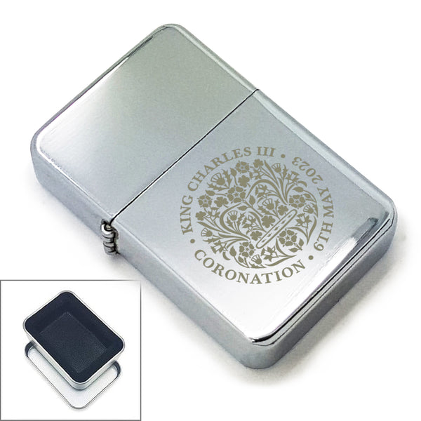 Engraved Commemorative Coronation of the King Silver Lighter