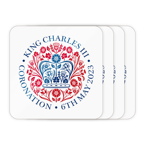 Printed Commemorative Coronation of the King Set of 4 Drinks Coasters - part of the  collection