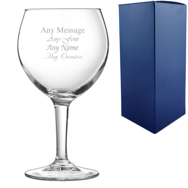 Engraved Party Gin Balloon Cocktail Glass, Personalise with Any Name or Message Image 1