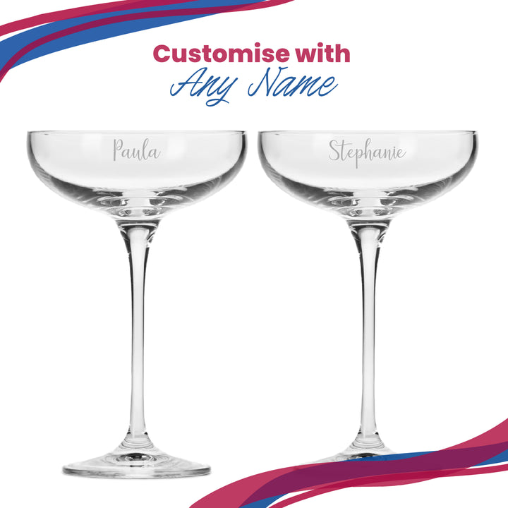 Engraved Crystal Infinity Cocktail Saucer with Script Name, Personalise with Any Name - part of the  collection