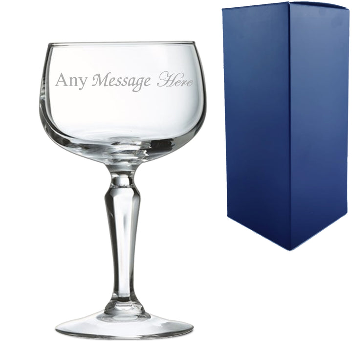 Engraved Monti Sherbet Cocktail Champagne Coupe, Personalise with Any Name or Message