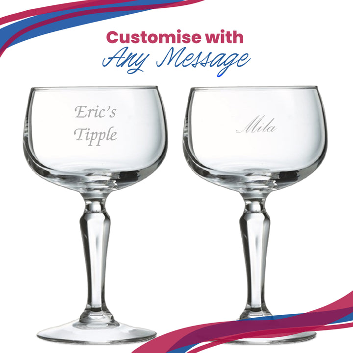 Engraved Monti Sherbet Cocktail Champagne Coupe, Personalise with Any Name or Message