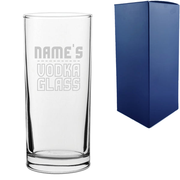 Personalised Engraved Vodka Hiball Glass with 'Name's Vodka Glass' Design - part of the  collection