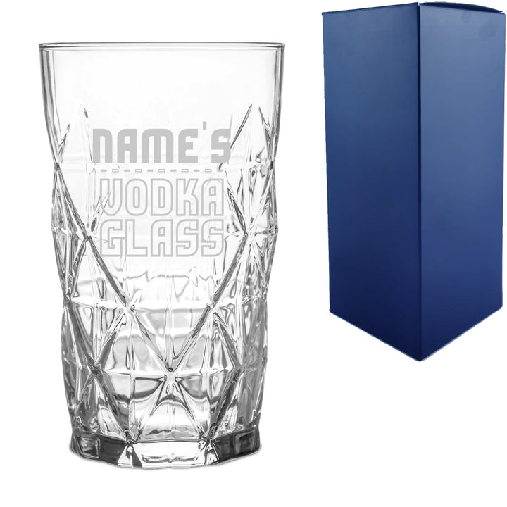 Personalised Engraved Vodka Keops Hiball with 'Name's Vodka Glass' Design Image 2