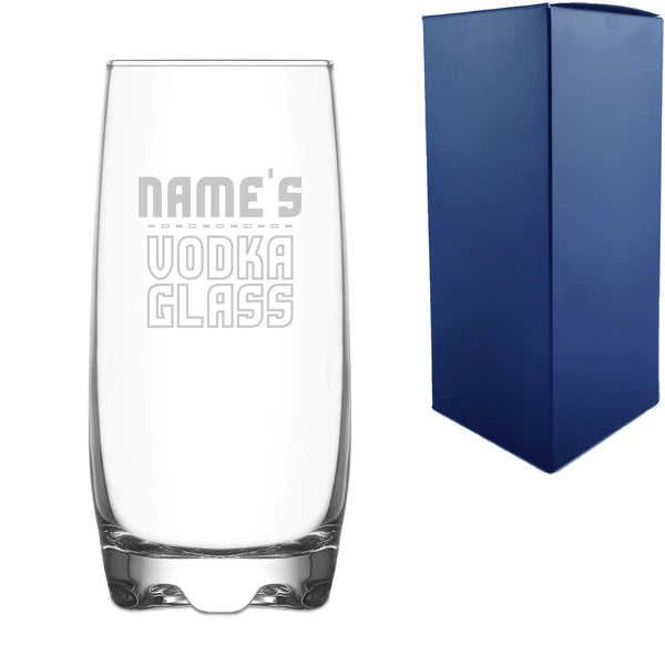 Personalised Engraved Vodka Adora Hiball with 'Name's Vodka Glass' Design - part of the  collection