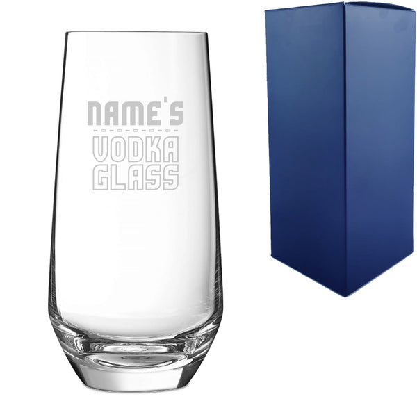 Personalised Engraved Vodka Lima Hiball with 'Name's Vodka Glass' Design - part of the  collection