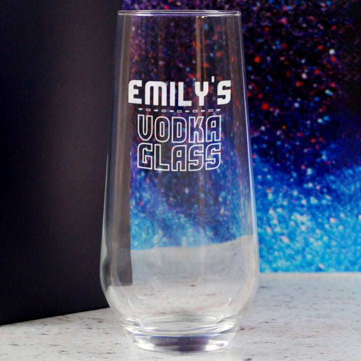 Personalised Engraved Vodka Lima Hiball with 'Name's Vodka Glass' Design