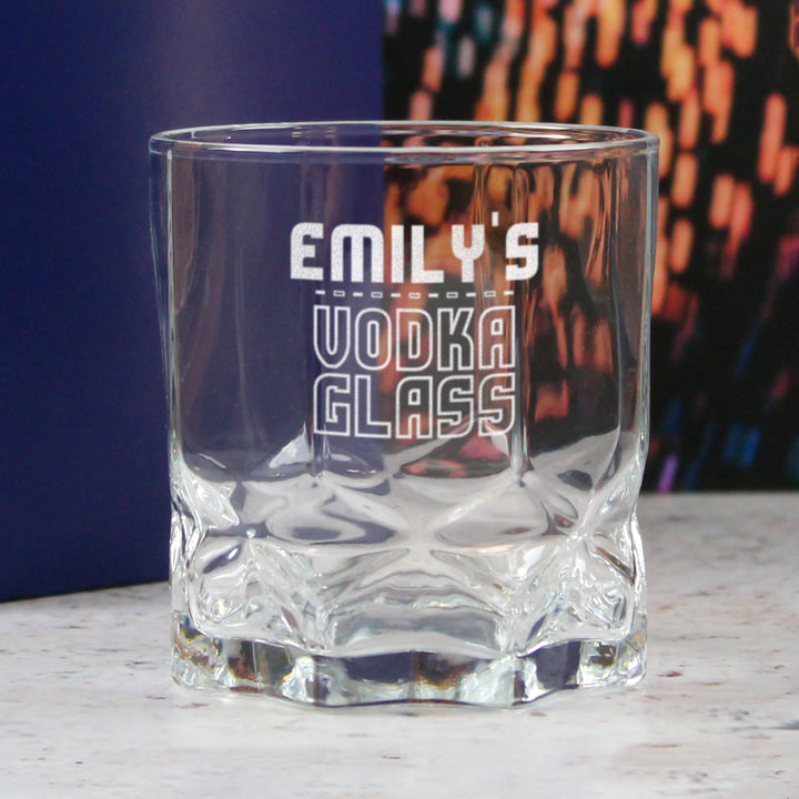 Personalised Engraved Vodka Future Tumbler with 'Name's Vodka Glass' Design Image 4