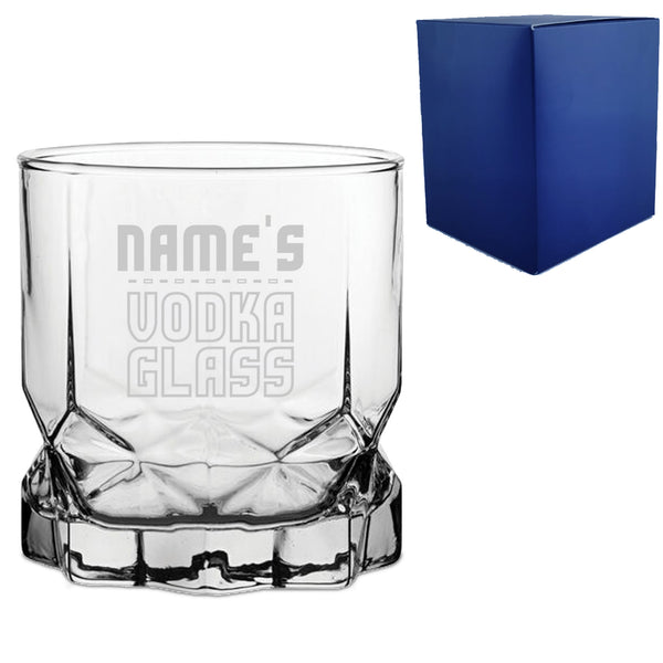 Personalised Engraved Vodka Future Tumbler with 'Name's Vodka Glass' Design - part of the  collection