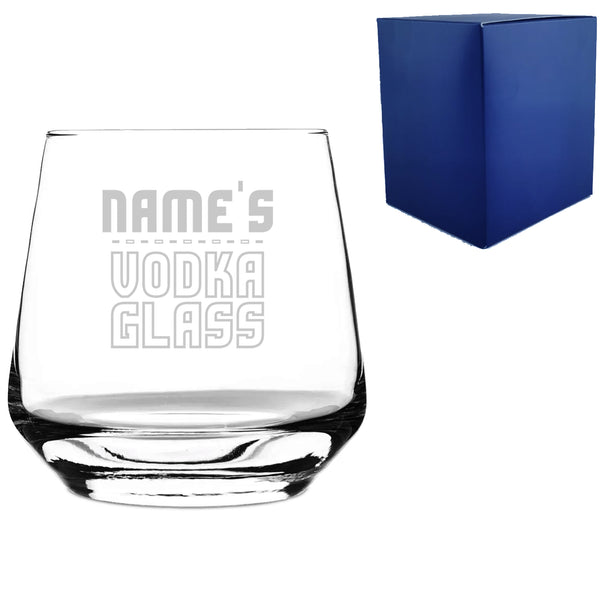 Personalised Engraved Vodka Short Tallo Tumbler with 'Name's Vodka Glass' Design - part of the  collection