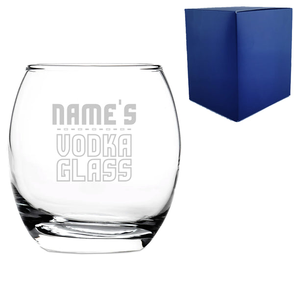 Personalised Engraved Vodka Short Tondo Tumbler with 'Name's Vodka Glass' Design - part of the  collection