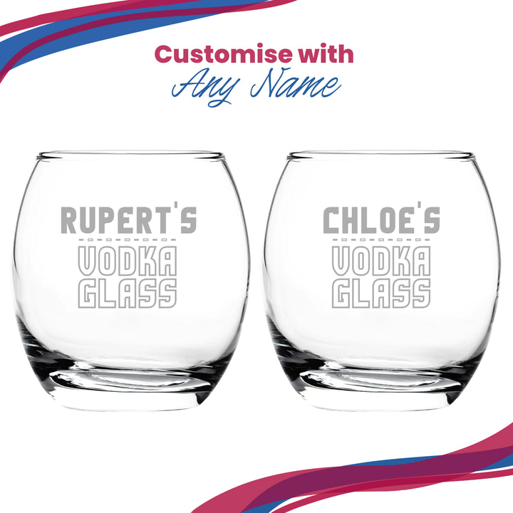 Personalised Engraved Vodka Short Tondo Tumbler with 'Name's Vodka Glass' Design Image 5