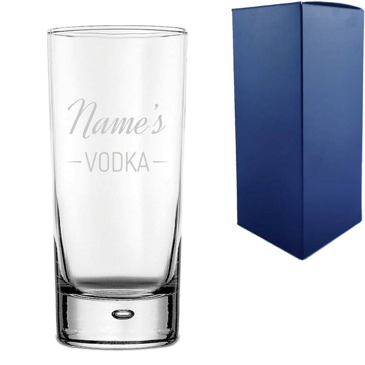 Personalised Engraved Novelty Vodka Bubble Hiball with 'Name's Vodka' Design Image 2