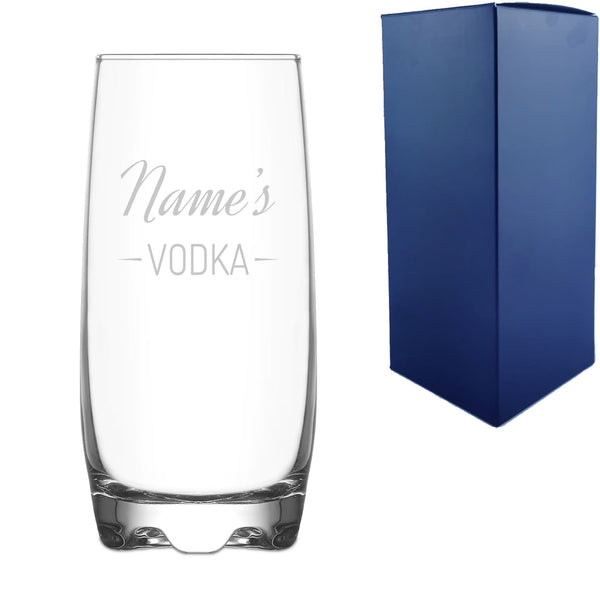 Personalised Engraved Novelty Vodka Adora Hiball with 'Name's Vodka' Design - part of the  collection