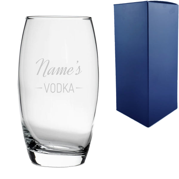 Personalised Engraved Novelty Vodka Tondo Hiball with 'Name's Vodka' Design - part of the  collection