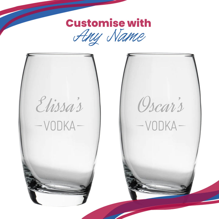 Personalised Engraved Novelty Vodka Tondo Hiball with 'Name's Vodka' Design