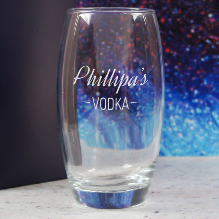 Personalised Engraved Novelty Vodka Tondo Hiball with 'Name's Vodka' Design