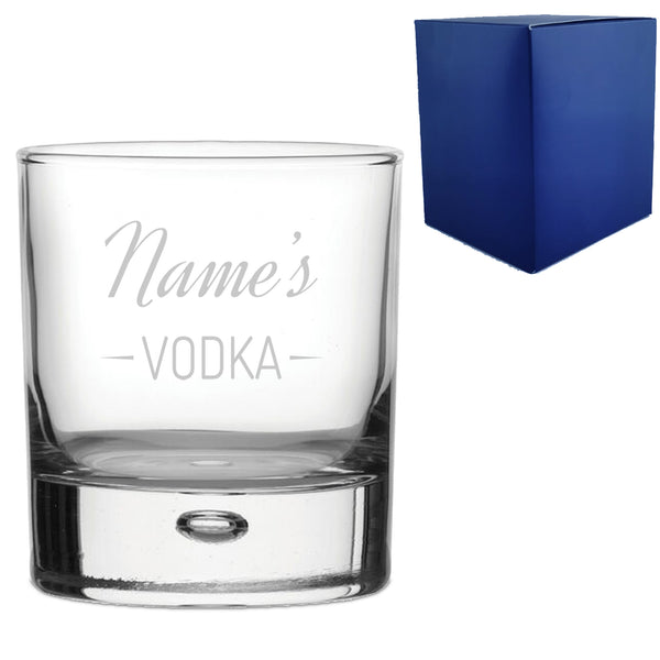 Personalised Engraved Novelty Vodka Bubble Tumbler with 'Name's Vodka' Design - part of the  collection