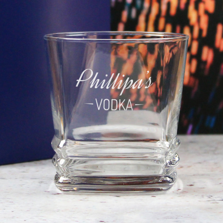 Personalised Engraved Novelty Vodka Elegan Tumbler with 'Name's Vodka' Design Image 4