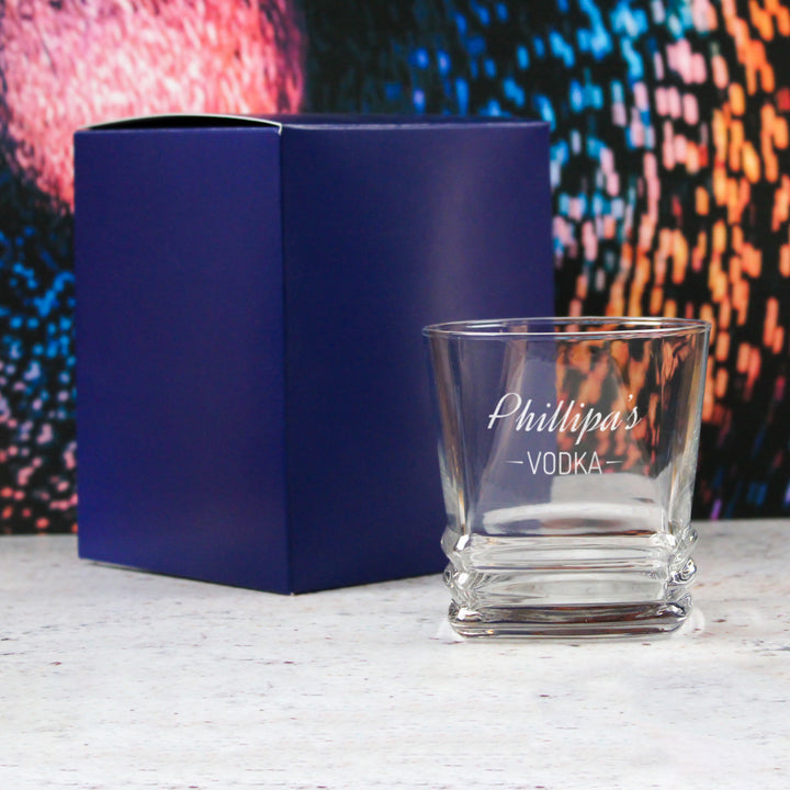 Personalised Engraved Novelty Vodka Elegan Tumbler with 'Name's Vodka' Design