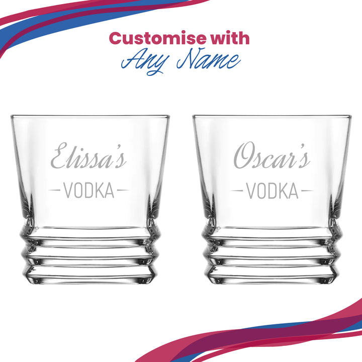 Personalised Engraved Novelty Vodka Elegan Tumbler with 'Name's Vodka' Design