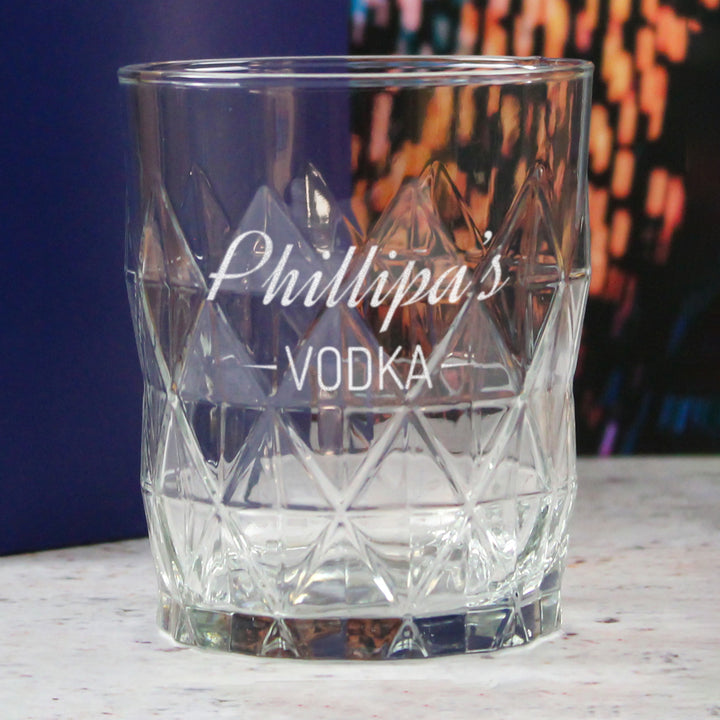 Personalised Engraved Novelty Vodka Keops Tumbler with 'Name's Vodka' Design Image 4