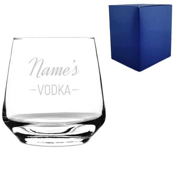 Personalised Engraved Novelty Vodka Tallo Tumbler with 'Name's Vodka' Design - part of the  collection