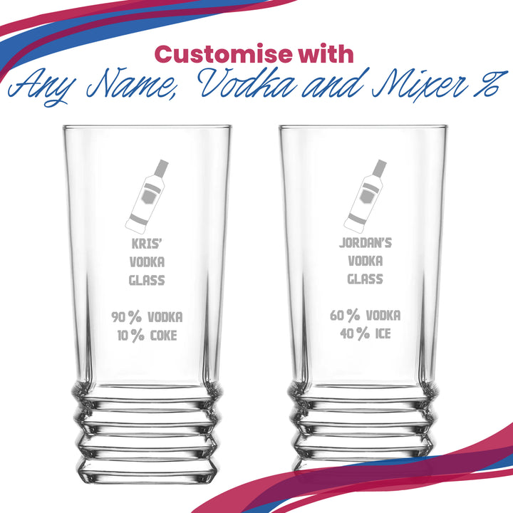 Personalised Engraved Vodka Elegan Hiball with 'Name's Vodka Glass and Mixer' Design Image 5