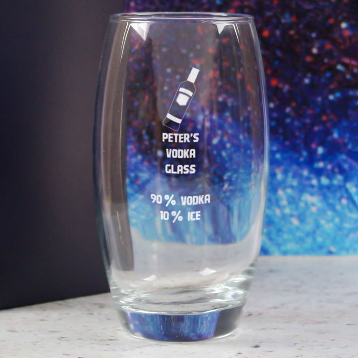 Personalised Engraved Vodka Tondo Hiball with 'Name's Vodka Glass and Mixer' Design Image 4