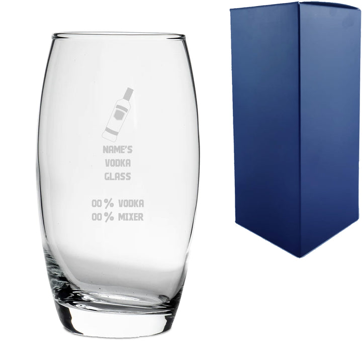 Personalised Engraved Vodka Tondo Hiball with 'Name's Vodka Glass and Mixer' Design Image 1