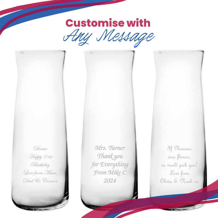 Personalised Engraved 25cm Vera Vase, Customise with Any Message Image 5