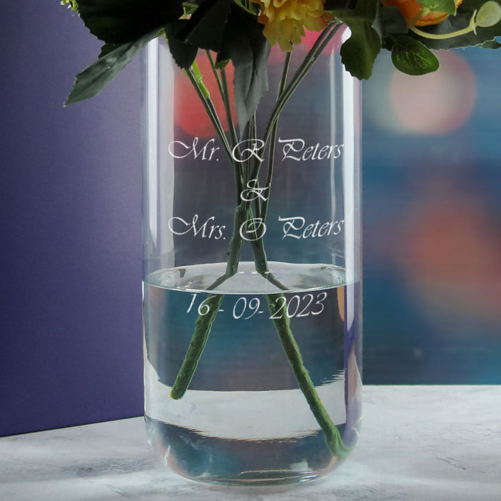 Personalised Engraved 21cm Duo Vase, Customise with Any Message for Any Occasion Image 1