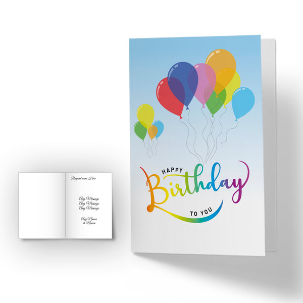 Personalised Happy Birthday Card - Balloons - part of the Gifts Finder  collection