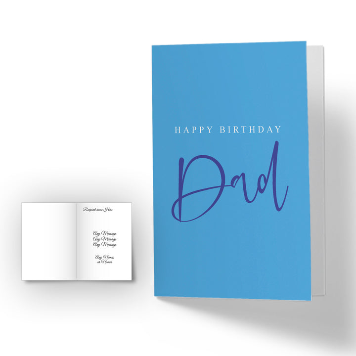 Personalised Happy Birthday Dad Card - Blue - part of the Gifts Finder  collection