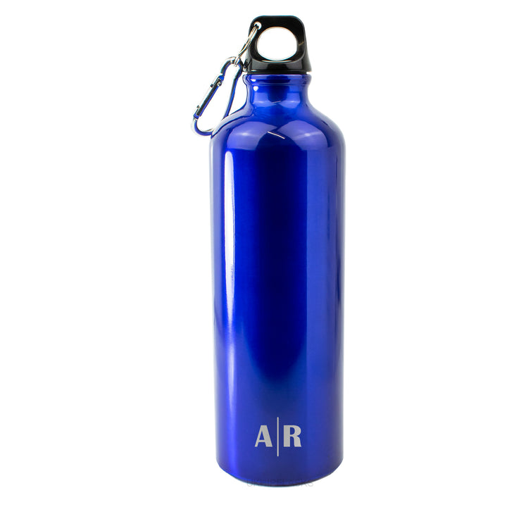 Engraved Blue Sports Bottle with Initials Image 2