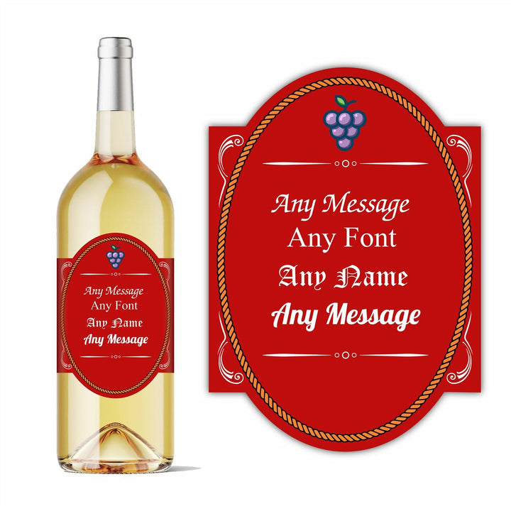 Personalised oval wine bottle label, Add any message. - part of the Gifts Finder  collection