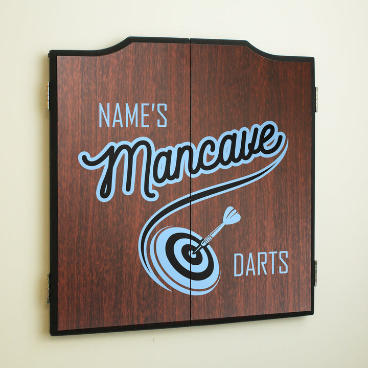 Personalised Home Dartboard, Cabinet and Darts Set with Names Mancave - part of the Gifts Finder  collection