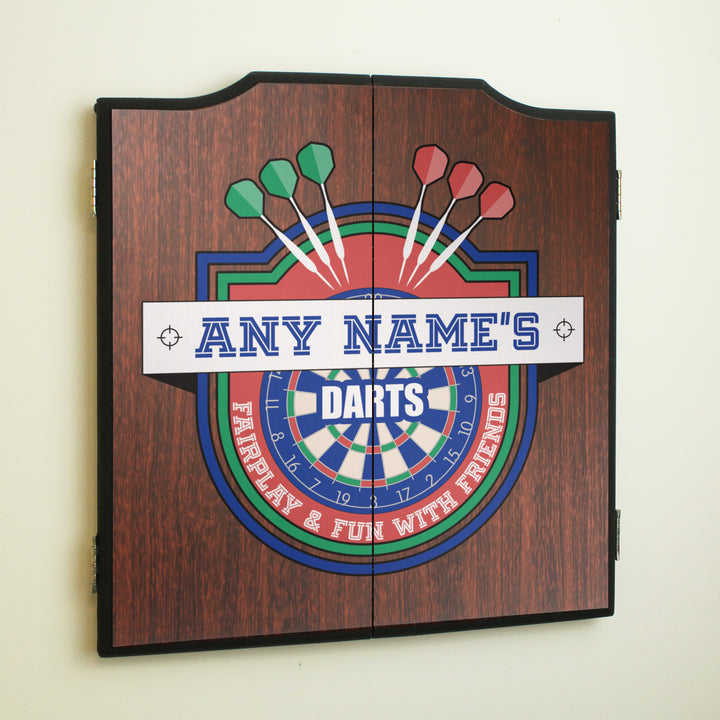 Personalised Home Dartboard, Cabinet and Darts Set with Any Names Darts - part of the Gifts Finder  collection