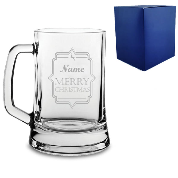 Engraved Christmas Tankard With Name Merry Christmas Design - part of the  collection