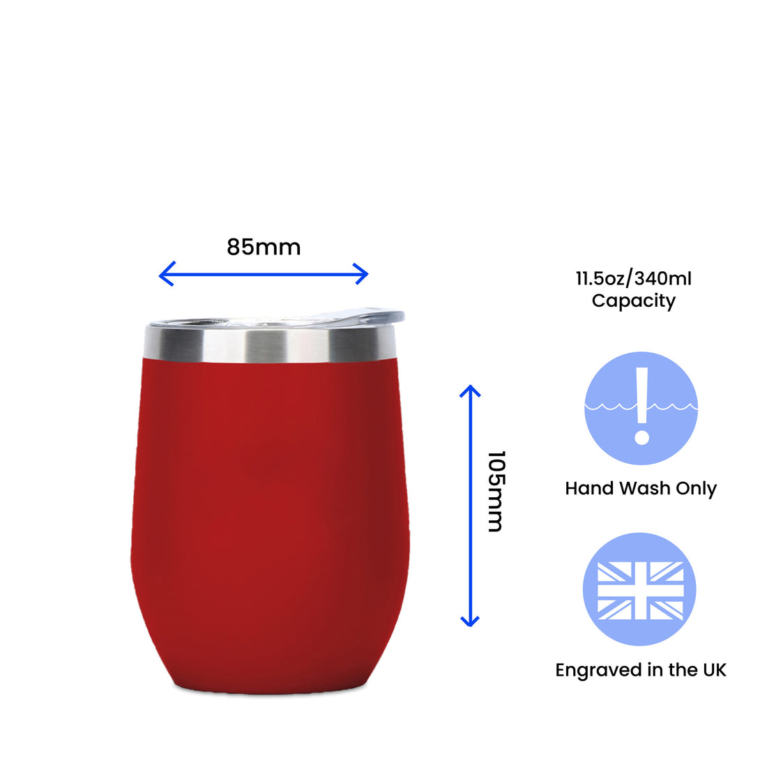 Engraved Red Insulated Travel Cup - part of the Gifts Finder Personalised Travel Cups & Mugs collection