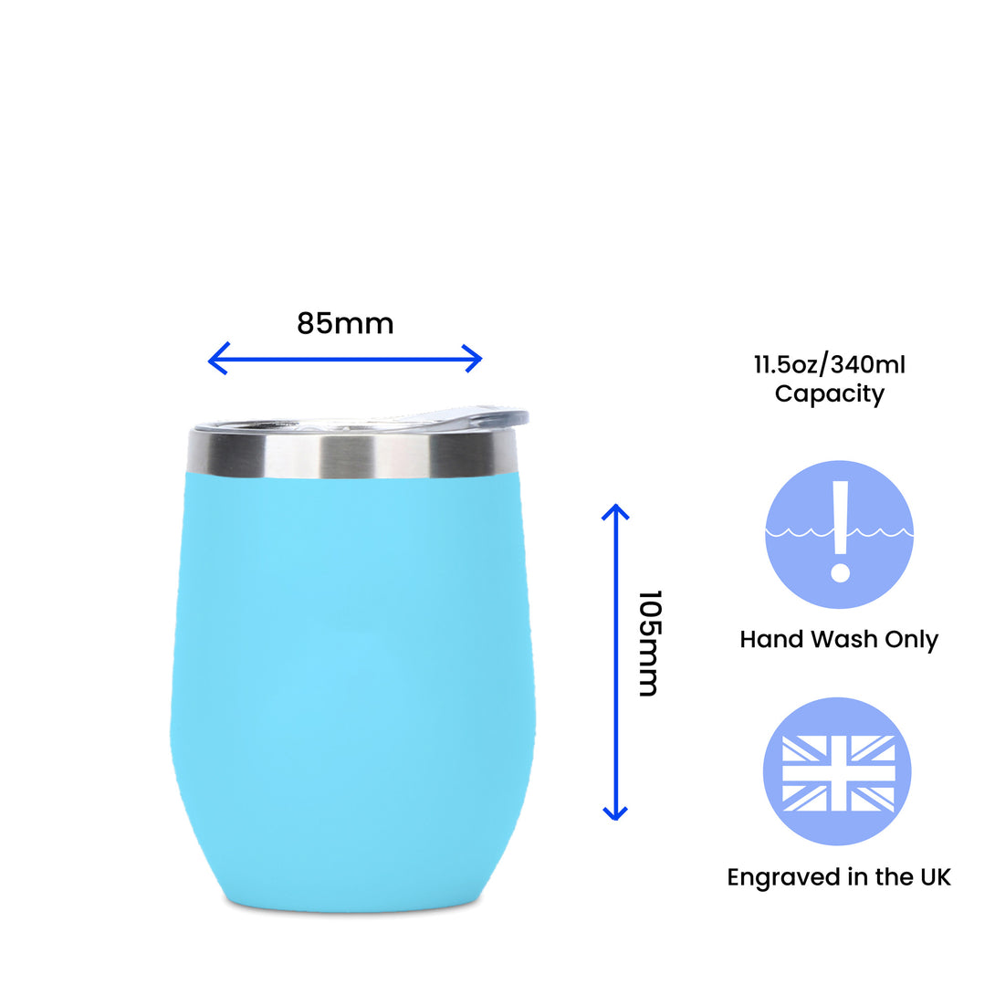 Engraved Light Blue Insulated Travel Cup - part of the Gifts Finder Personalised Travel Cups & Mugs collection