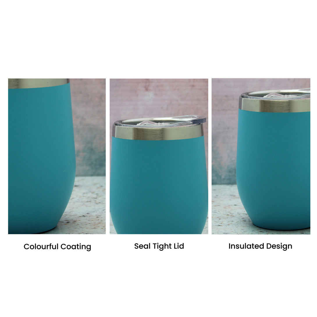 Engraved Light Blue Insulated Travel Cup - part of the Gifts Finder Personalised Travel Cups & Mugs collection